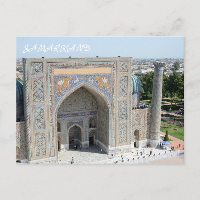Sher-Dor Madrasah in Samarkand Postkarte (Vorderseite)