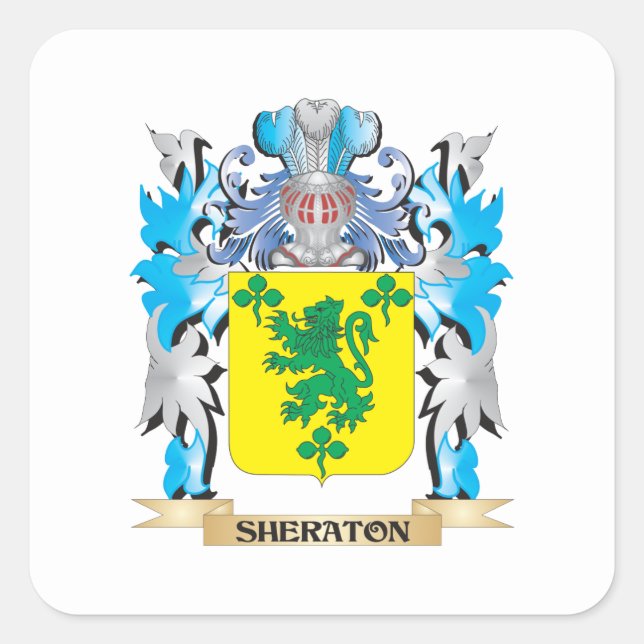 Sheraton Wappen - Familienwappen Quadratischer Aufkleber (Vorderseite)