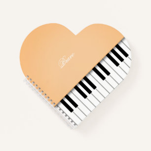 Sherbet Orange Grand Piano Music Keyboard Custom Notizbuch