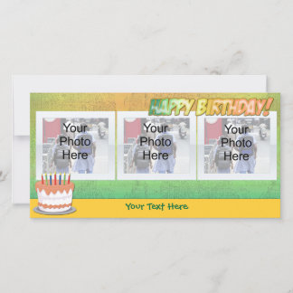 Sherbet Rainbow Happy Birthdy Foto Cards
