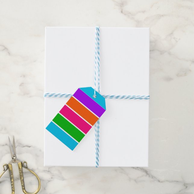 Sherbet Stripes Geschenkanhänger (Mit Garn)