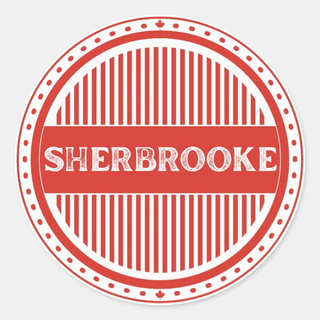 Sherbrooke City Pride Emblem – Canadian Identity Runder Aufkleber (Vorderseite)