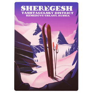 Sheregesh, Kemerovo Oblast Russland Skiausdruck Klemmbrett