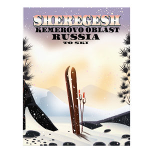 Sheregesh Russland Skireiseplakat. Fotodruck