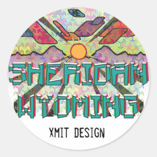 Sheridan, Autoaufkleber der Wyoming! Runder Aufkleber