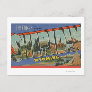 Sheridan, Wyoming - Große Buchstabenszenen Postkarte
