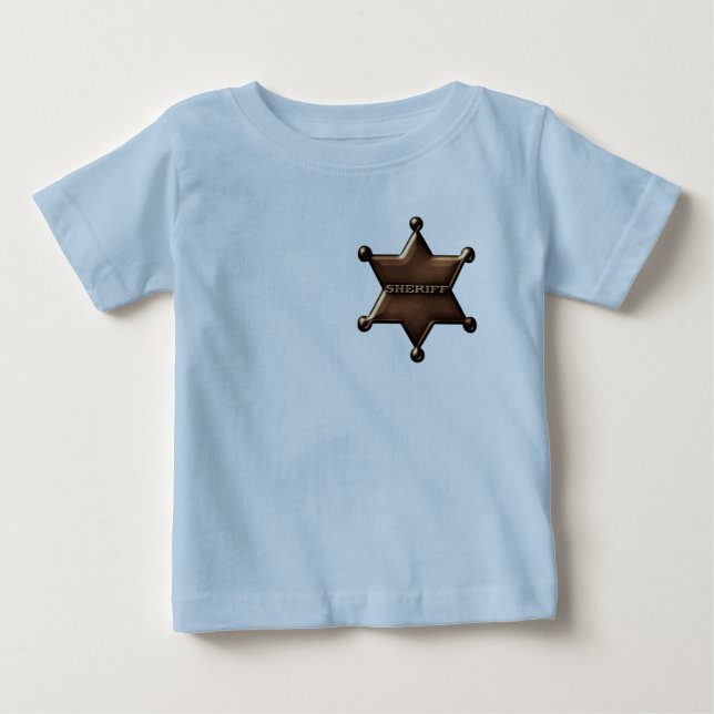 Sheriff Abzeichen Custom Baby Bodysuit T-shirt (Vorderseite)