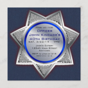 Sheriff Abzeichen Geburtstagsparty Einladungen