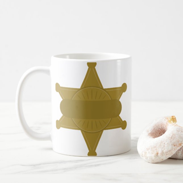 Sheriff Abzeichen Kaffeetasse (Mit Donut)