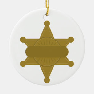 Sheriff Abzeichen Keramik Ornament