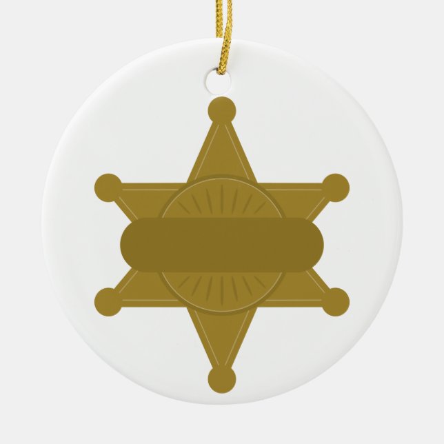 Sheriff Abzeichen Keramik Ornament (Vorne)