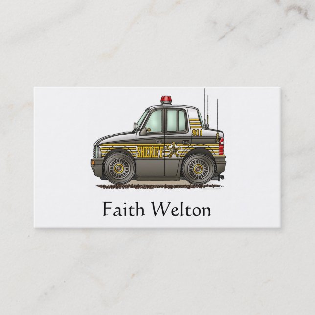 Sheriff-Auto-Streifenwagen Visitenkarte (Vorderseite)
