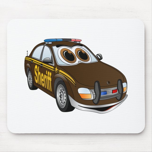 Sheriff Car Cartoon BR Mousepad (Vorne)