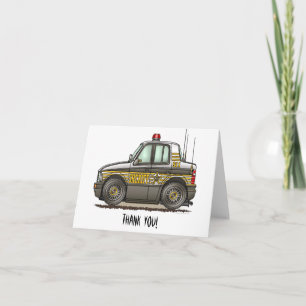 Sheriff Car Patrol Car Dankeskarte