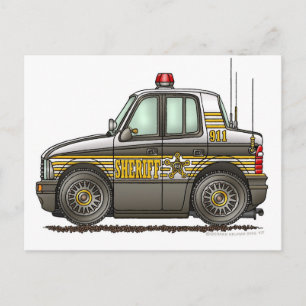 Sheriff Car Patrol Postkarte