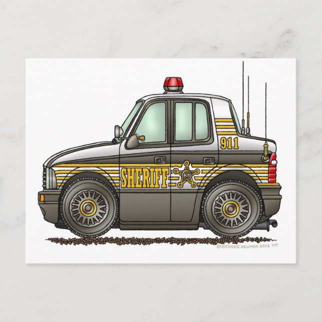 Sheriff Car Patrol Postkarte (Vorderseite)