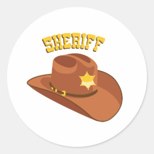 Sheriff Cowboy-Hut Runder Aufkleber