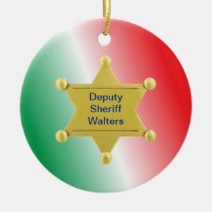 Sheriff Custom Christmas Ornament