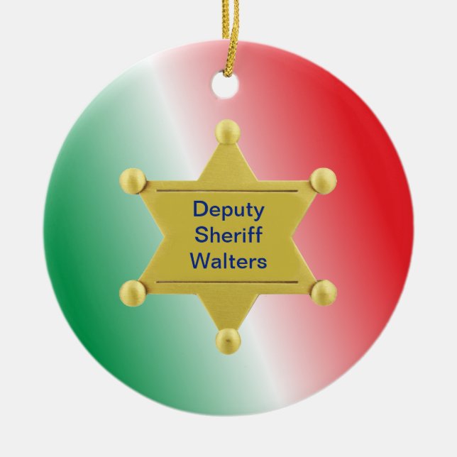 Sheriff Custom Christmas Ornament (Vorne)