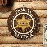 Sheriff Emblem Dartscheibe<br><div class="desc">Das Sheriff Emblem Dart Board ist eine großartige Möglichkeit,  Ihre Unterstützung zu zeigen und dabei Spaß zu haben. Einfach mit Ihrem Namen und Initial anpassen. Passen Sie mit der Schaltfläche Design bearbeiten an Ihren Stil an.</div>