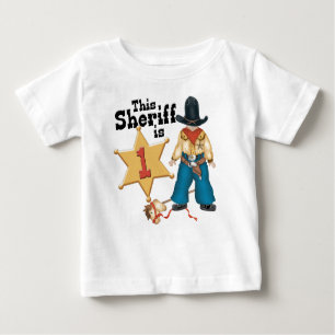 Sheriff First Birthday Baby T-shirt