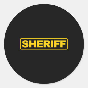 Sheriff Front Back Print Sheriff Police Runder Aufkleber