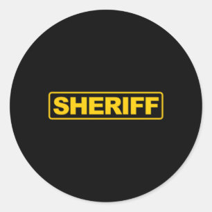 Sheriff Front Back Print Sheriff Police Runder Aufkleber