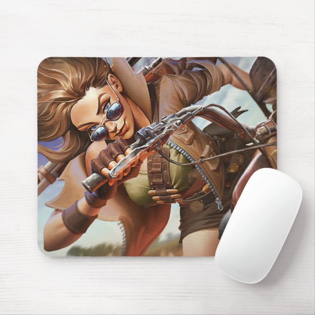 Sheriff Gaming Mousepad | Motorrad Cool Rider Pad (Mit Mouse)
