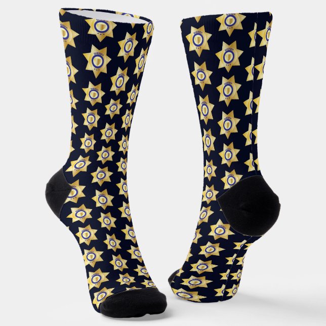 Sheriff Gold Star Abzeichen Novelty Socken (Gewinkelt)