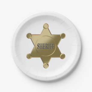 Sheriff golden star pappteller