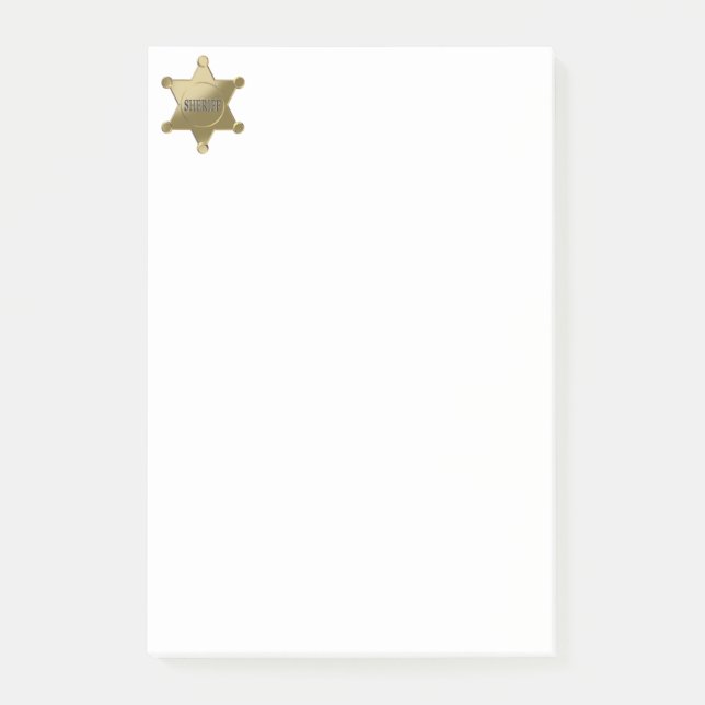 Sheriff golden star post-it klebezettel (Vorderseite)