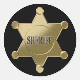 Sheriff golden star runder aufkleber