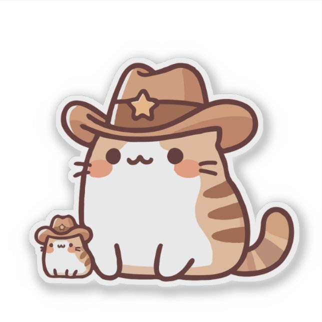 Sheriff Katze Aufkleber (Vorderseite)