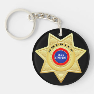 Sheriff Police Star Gold Schlüsselanhänger