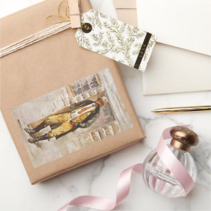 Sheriff-Porträt von Seltzer, Vintage Western Cowbo Rechteckiger Aufkleber