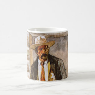 Sheriff-Porträt von Seltzer, Vintage Western Cowbo Tasse