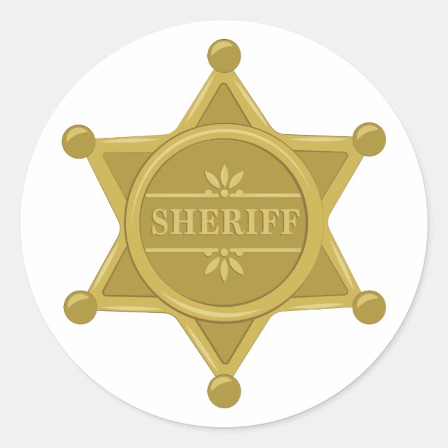 Sheriff Runder Aufkleber (Vorderseite)