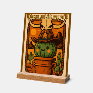 Sheriff Spike-Kaktus Charakter Acrylschild