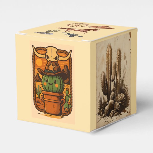 Sheriff Spike-Kaktus-Figur Geschenkschachtel (Vorderseite)