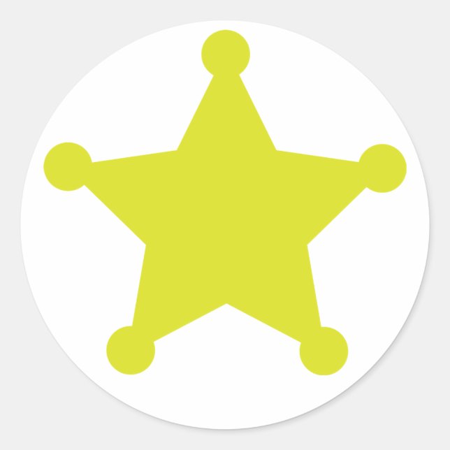 Sheriff Star Gold Runder Aufkleber (Vorderseite)