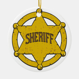 Sheriff-Stern-Abzeichen Keramikornament