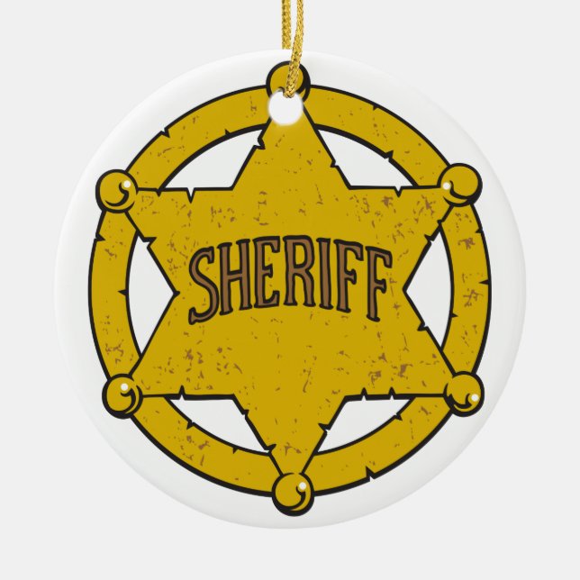 Sheriff-Stern-Abzeichen Keramikornament (Vorne)