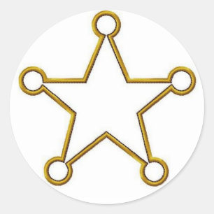 Sheriff-Stern-Namen-Abzeichen Runder Aufkleber