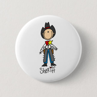 Sheriff-Strichmännchen-Knopf Button