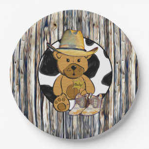 Sheriff Teddy Bear Cake Paper Plate Pappteller