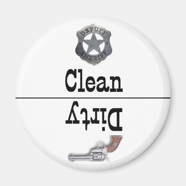 Sheriff und Outlaw Clean Dirty Dish Magnet (Vorne)
