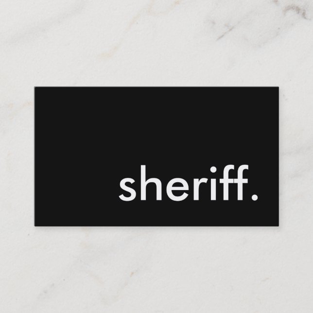 Sheriff. Visitenkarte (Vorderseite)