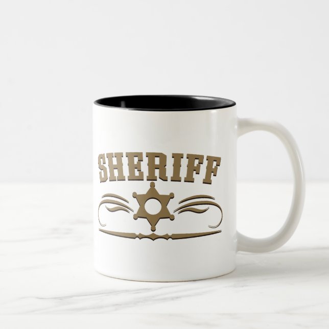 Sheriff-Western-Art Zweifarbige Tasse (Rechts)