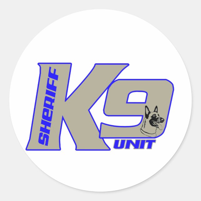 Sheriffk 9unit Malinois Runder Aufkleber (Vorderseite)