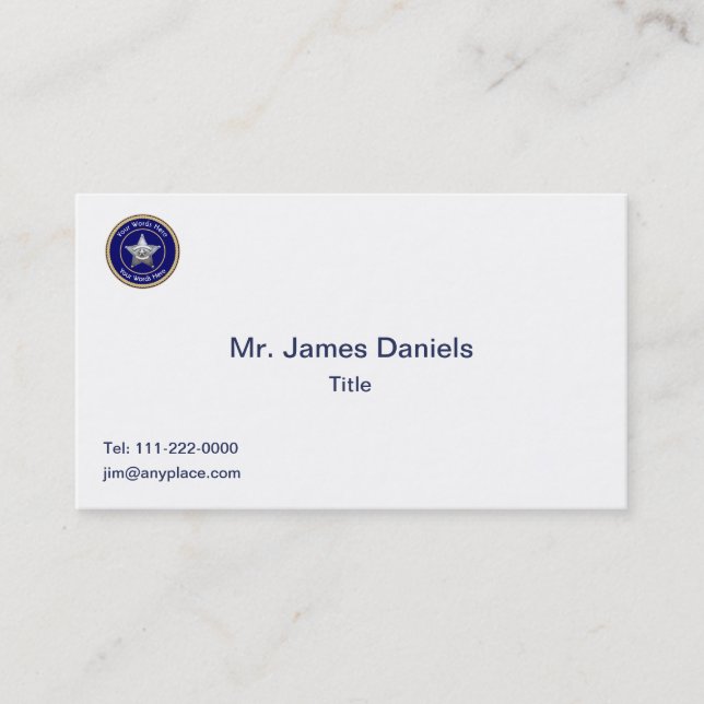 Sheriffs Abzeichen Universell Custom Visitenkarte (Vorderseite)